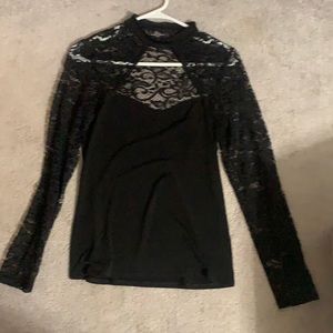 Black lacy long sleeve shirt